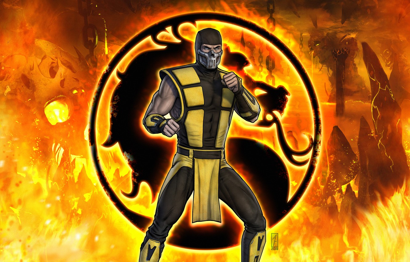 Photo Wallpaper Fantasy, Fire, Art, Flame, Logo, Ultimate, - Ultimate Mortal Kombat 3 - HD Wallpaper 