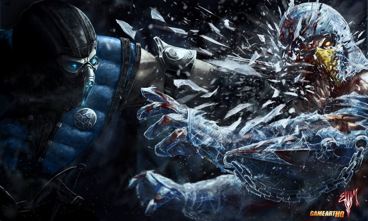 Mortal Kombat X Art Sub Zero Vs Scorpion - Mortal Kombat X Sub Zero Fan Art - HD Wallpaper 