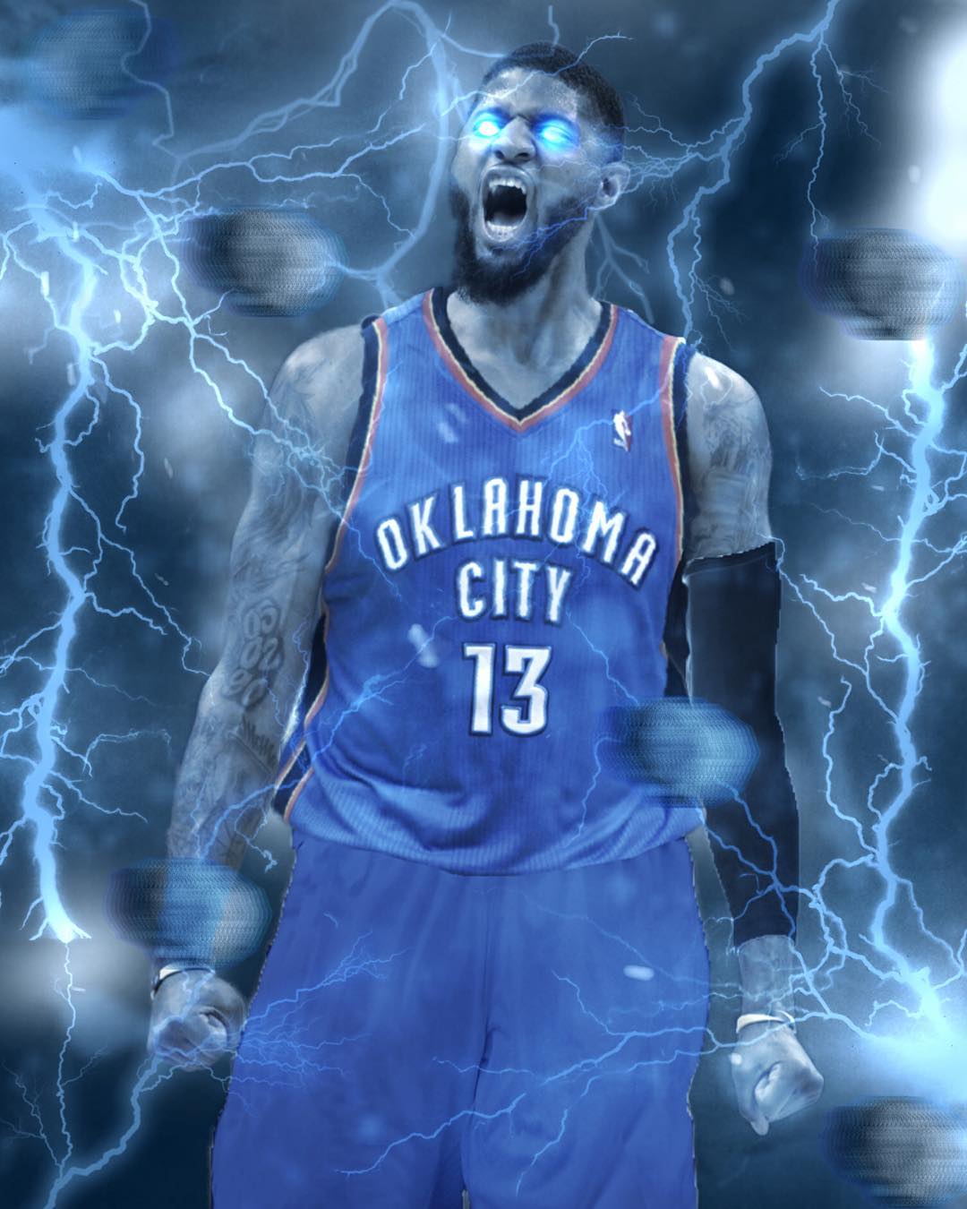 Paul George Thunder Lightning - HD Wallpaper 