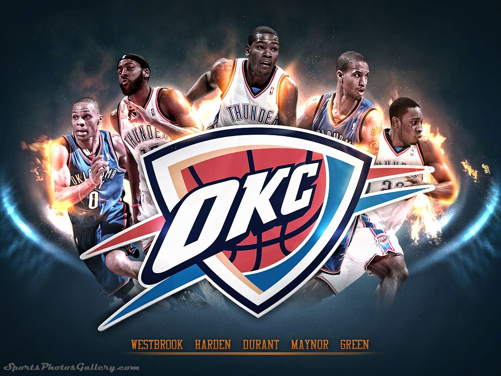 Oklahoma City Thunder Hd Wallpaper Wallpapersafari - Oklahoma City Thunder Logo - HD Wallpaper 