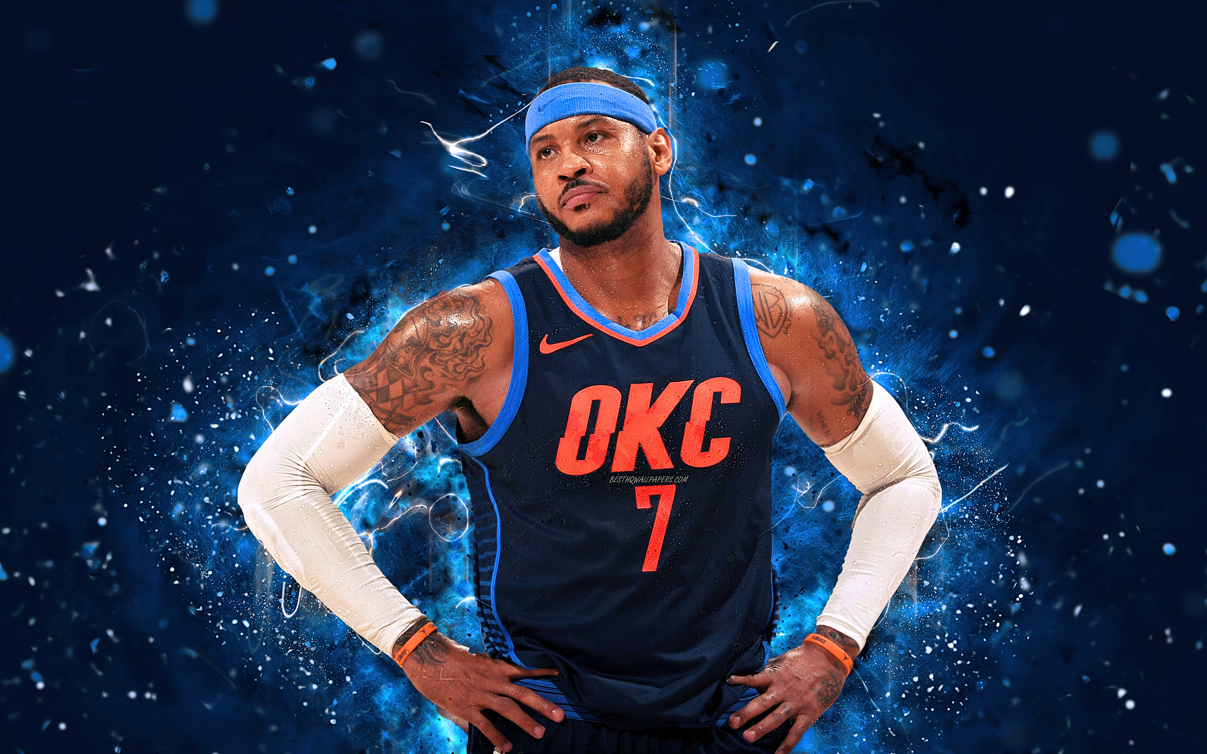 4k, Carmelo Anthony, Abstract Art, Basketball Stars, - HD Wallpaper 