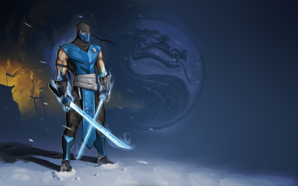Mortal Kombat, Sub-zero, Twin Swords, Mask, Dragon, - Mortal Kombat Sub Zero Art - HD Wallpaper 