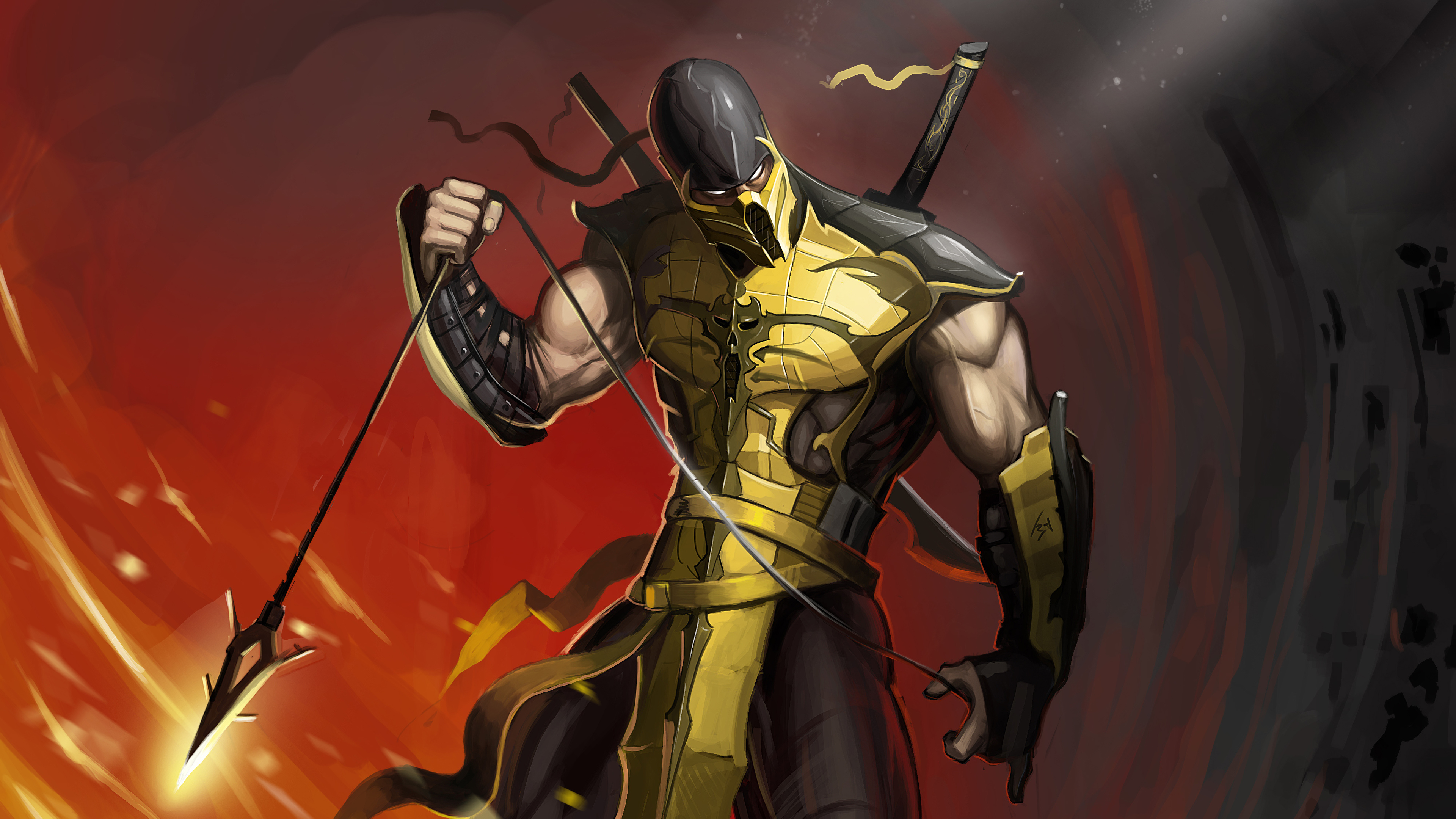 Scorpion Mortal Kombat Game 4k - HD Wallpaper 