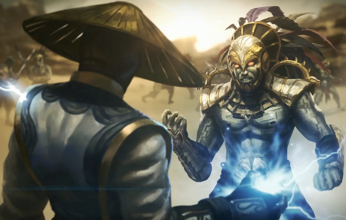 Photo Wallpaper Mortal Kombat, Raiden, Warrior, Raiden, - Kotal Kahn Vs Raiden - HD Wallpaper 