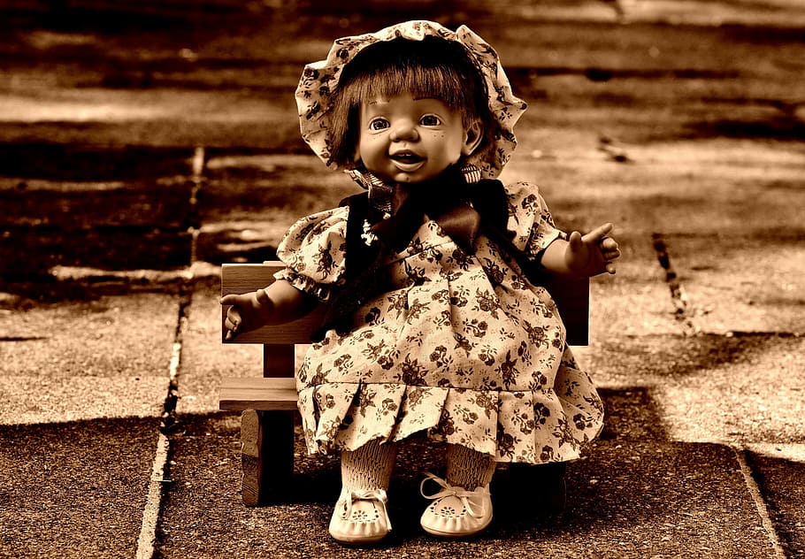 Doll, Sepia, Sweet, Funny, Toys, Children, Cute, Childhood, - HD Wallpaper 