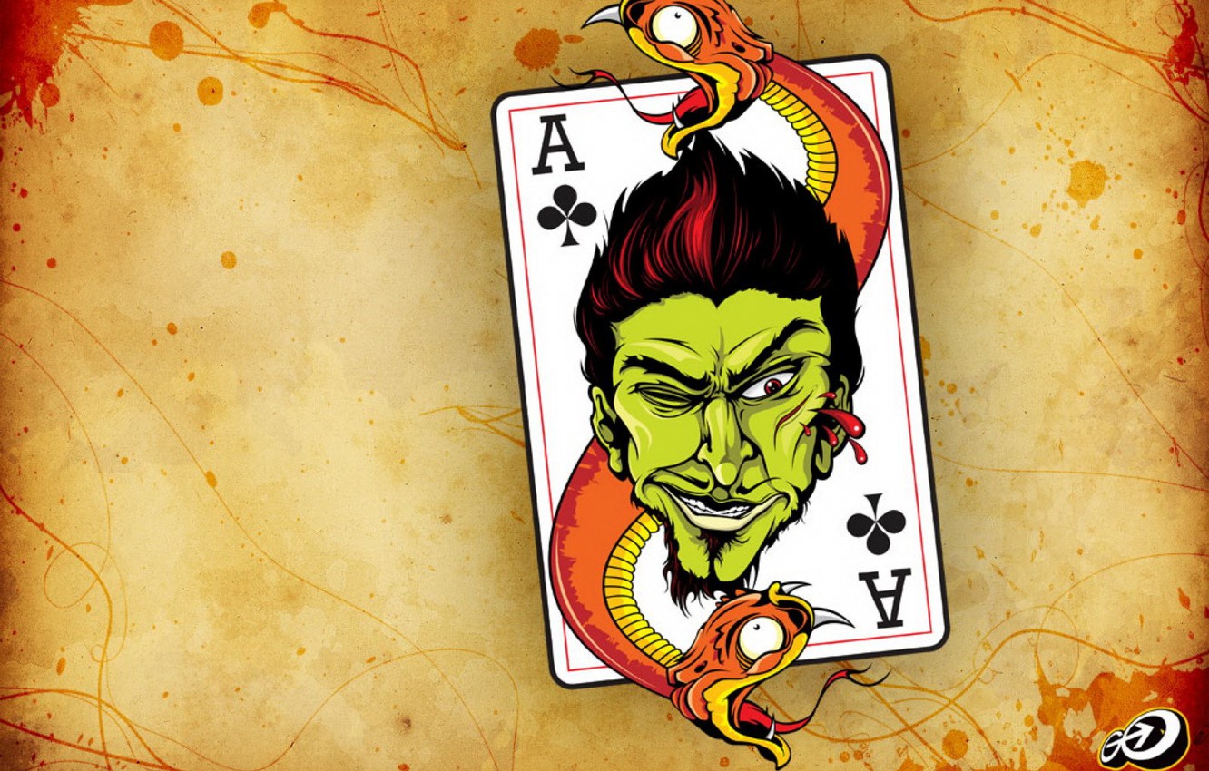 Photo Wallpaper Card, Snake, Ace - Wallpaper - HD Wallpaper 