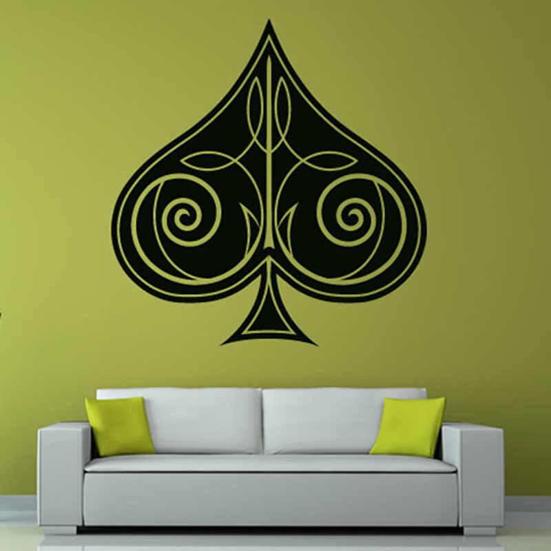 Dctop Swirl Decorative Ace Of Spades Wall Sticker Living - Smiley In Wall Decoretion - HD Wallpaper 