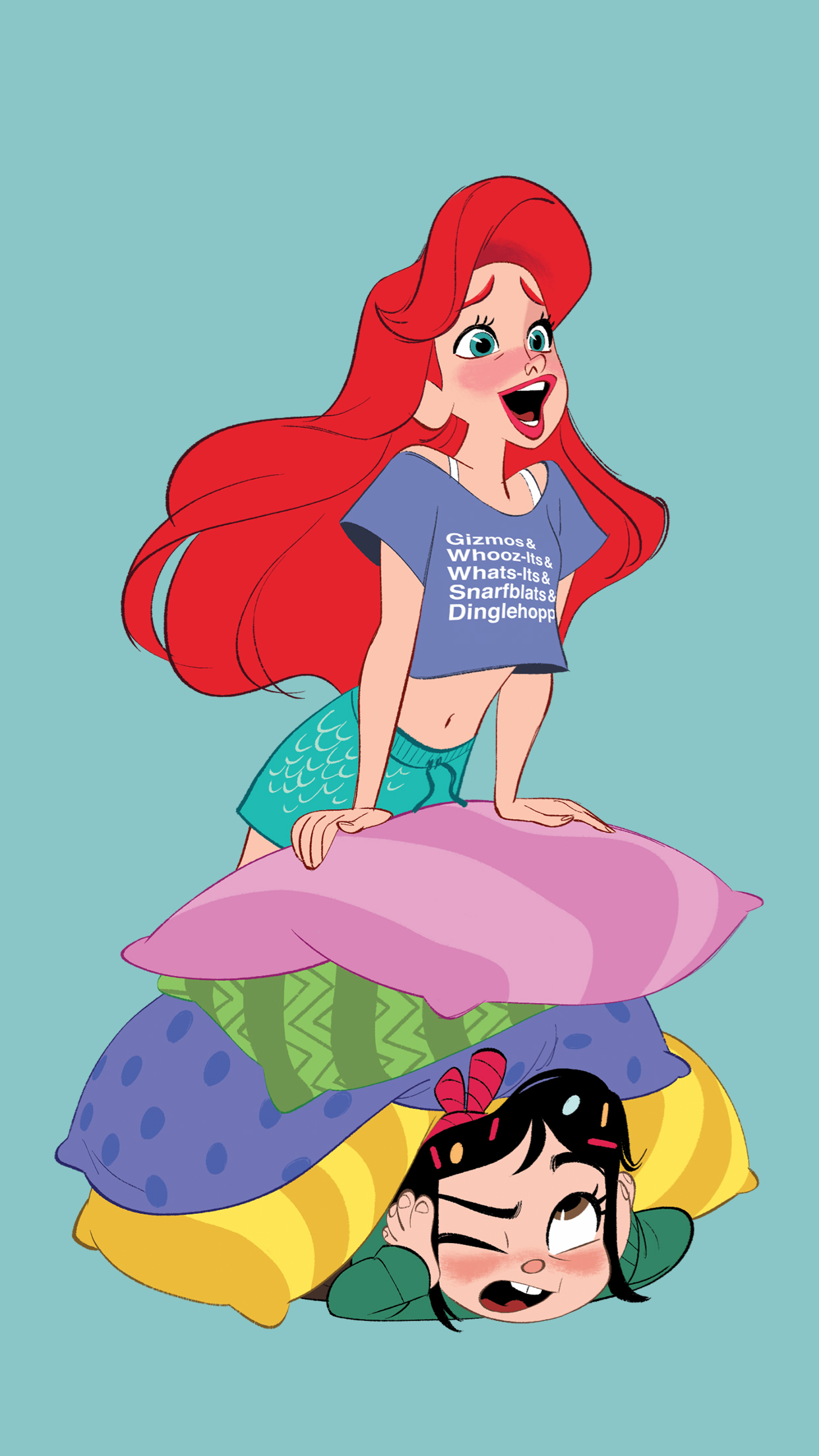 Disney Princesses Ralph Breaks The Internet Phone Wallpapers - Traje De Ropa Cómoda De La Sirenita Ariel En Ralph - HD Wallpaper 