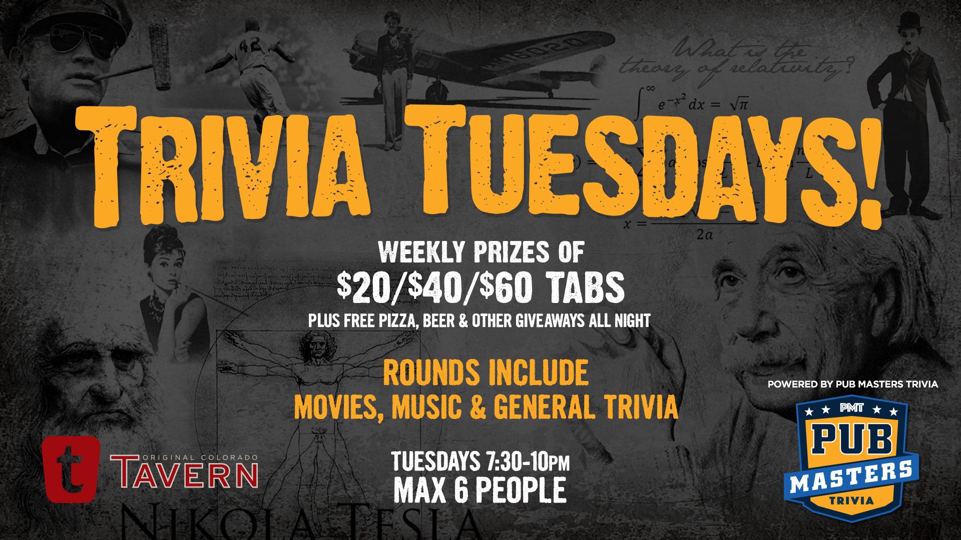 Pub Masters Trivia Live At Tavern Tech Center-denver - Flyer - HD Wallpaper 