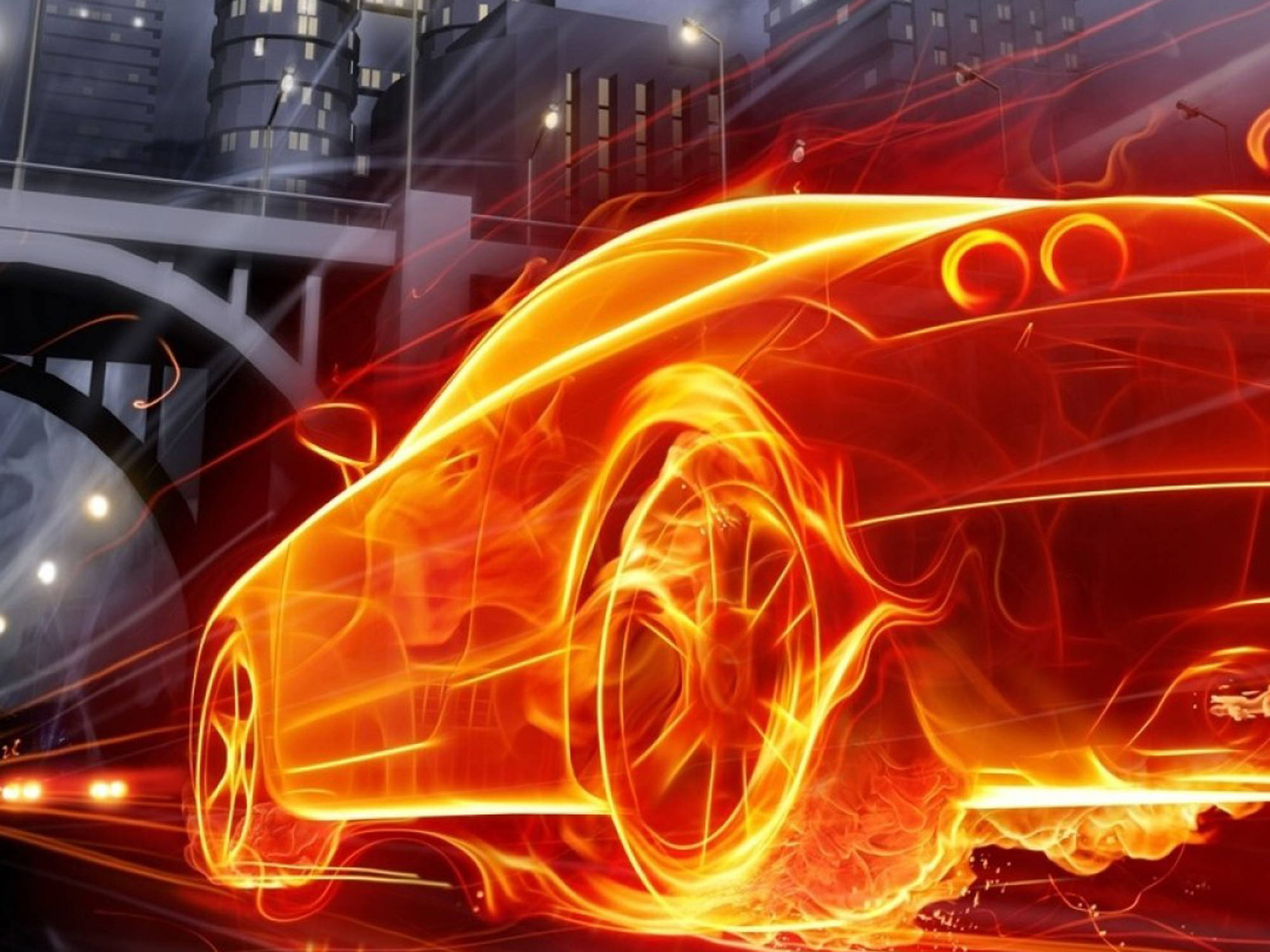 Flaming Car - HD Wallpaper 