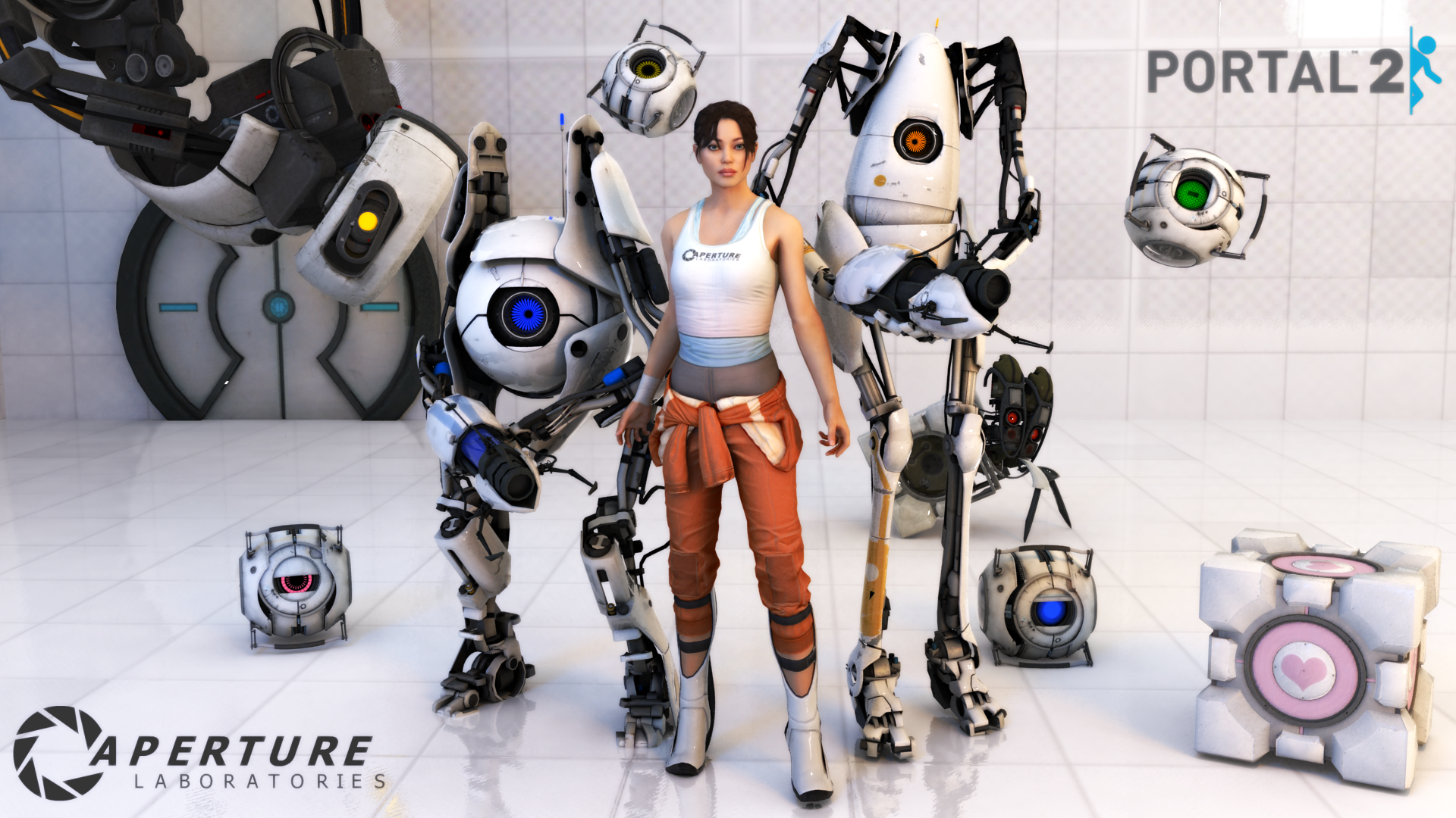 Portal 2 All Robots - HD Wallpaper 