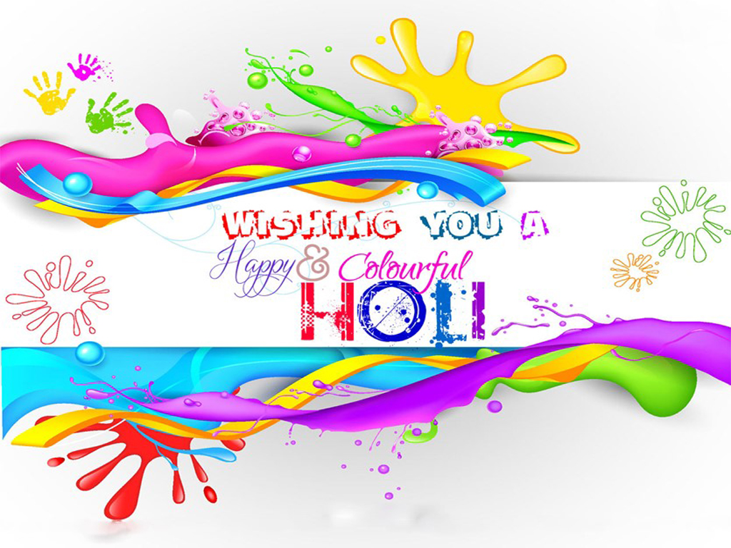 Beautiful Hd Holi Colorful Wishes Card - Hd Images Of Holi Wishes - HD Wallpaper 