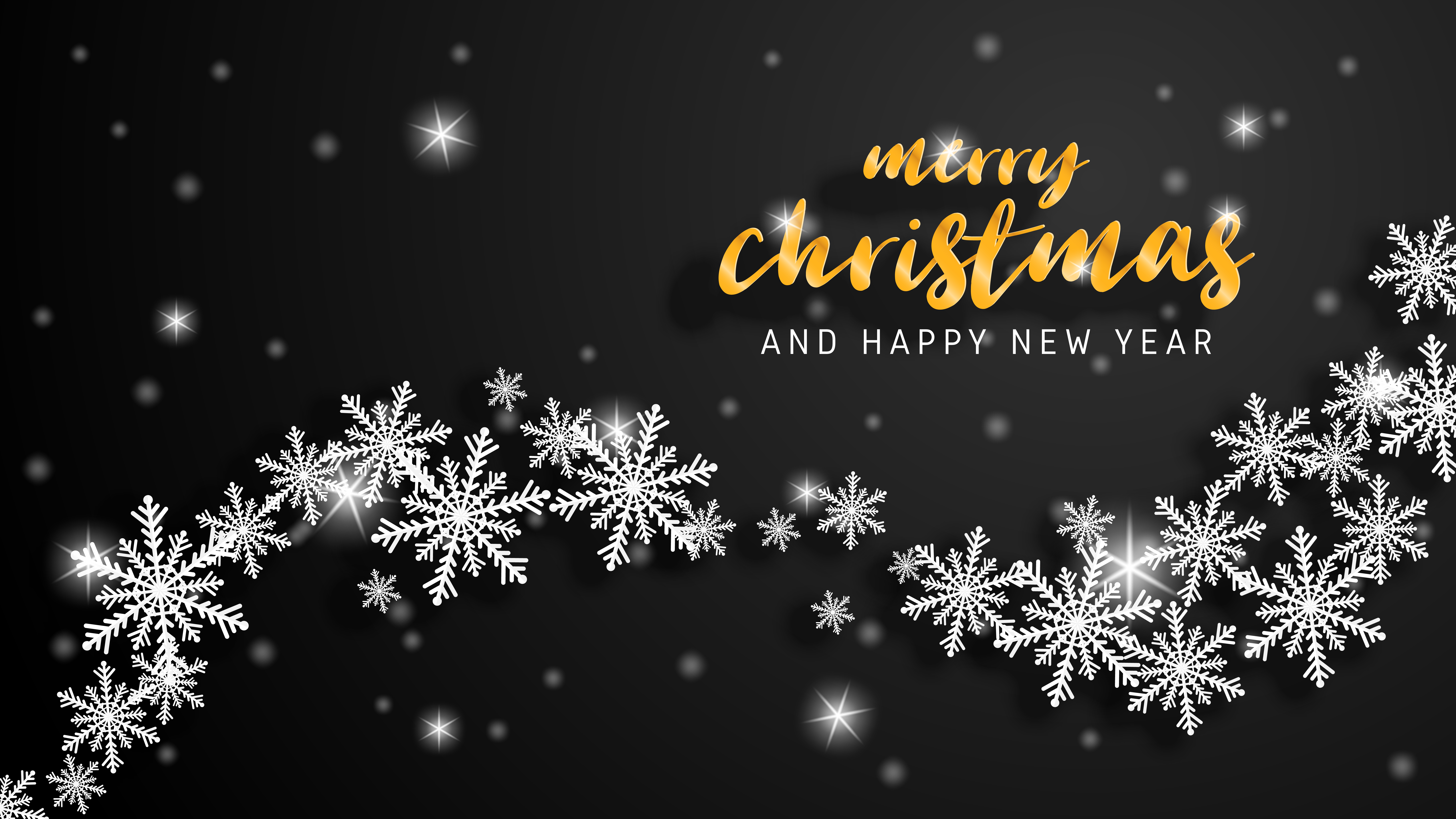 Merry Christmas And Happy New Year Greeting Card In - Merry Christmas Wallpaper Black - HD Wallpaper 