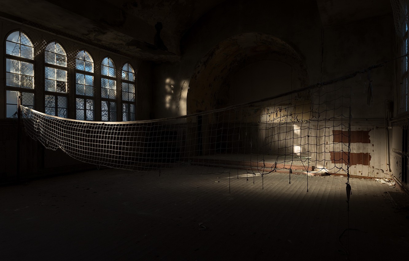 Photo Wallpaper Mesh, Sport, Hall, Volleyball - Обои На Рабочий Стол Волейбол Сетка - HD Wallpaper 