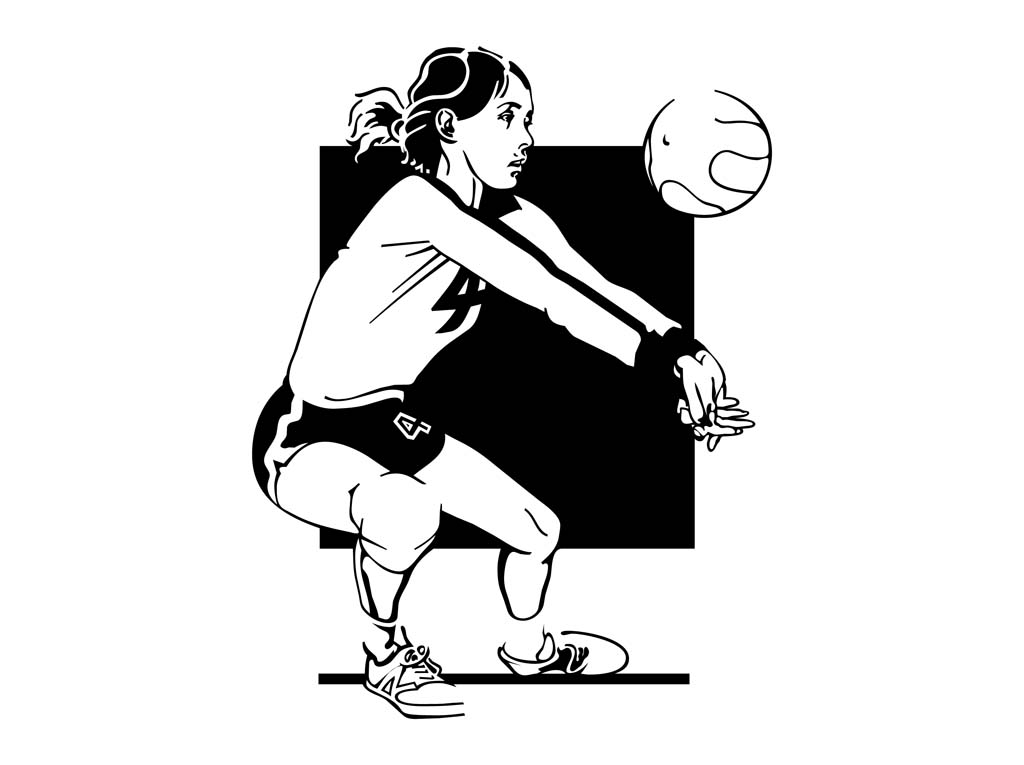 Free Volleyball Vectors - Girls Volleyball Graphic - HD Wallpaper 