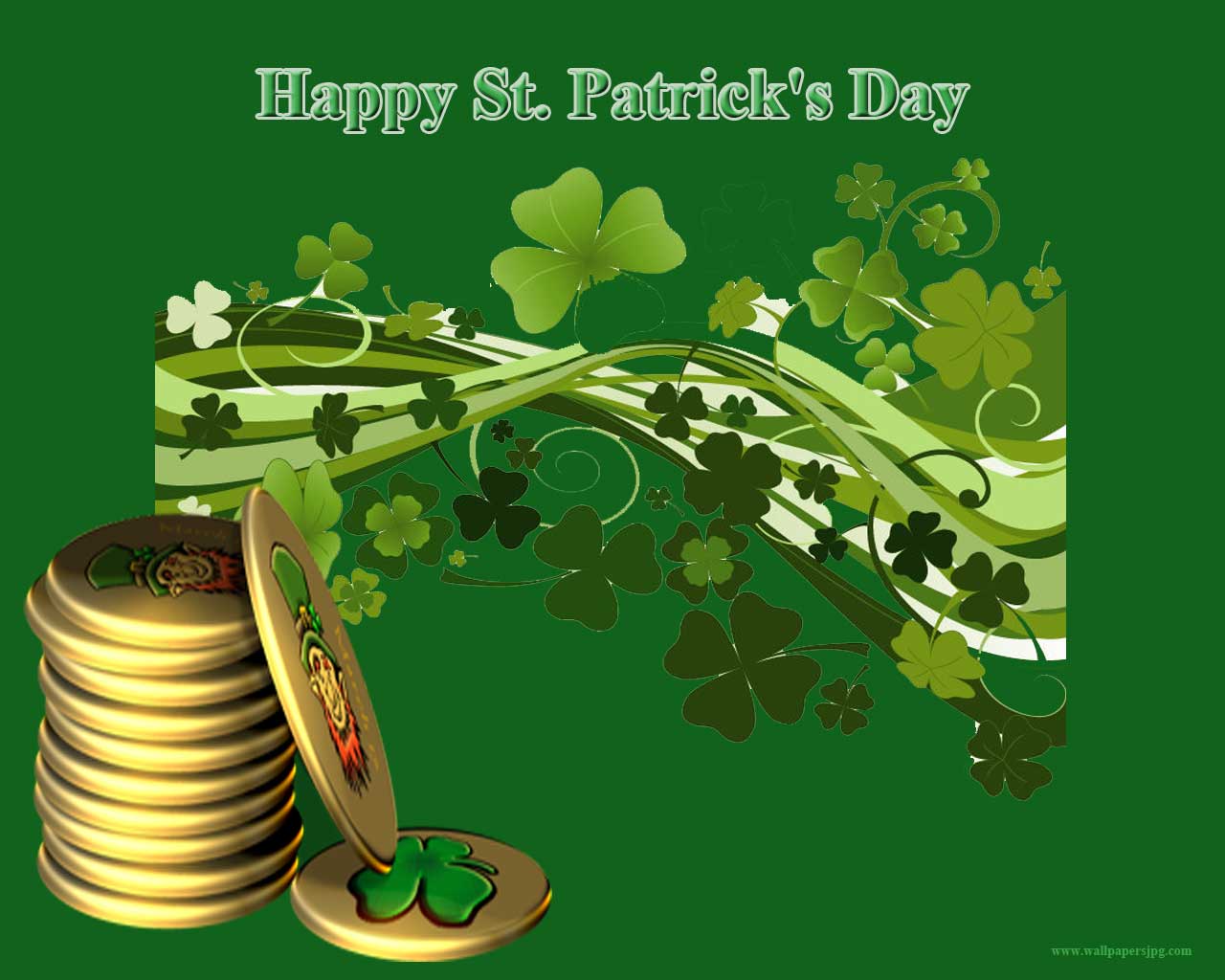 Patrick’s Day Gold Coin Greeting Card Wallpaper - Saint Patrick's Day - HD Wallpaper 