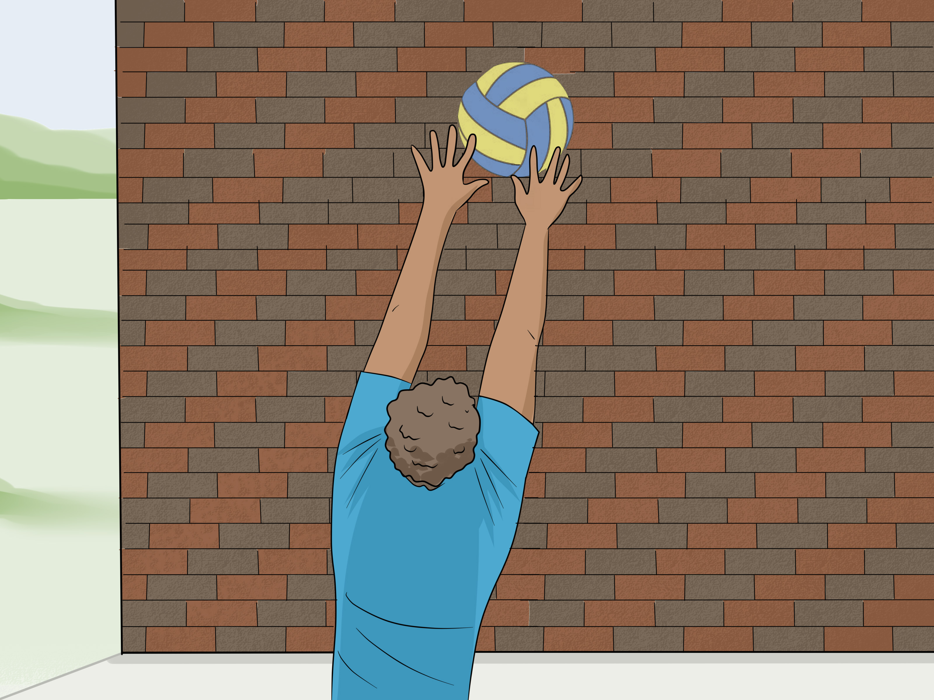 Image Titled Practice Volleyball Without A Court Or - Volleyball Drills Against Wall - HD Wallpaper 