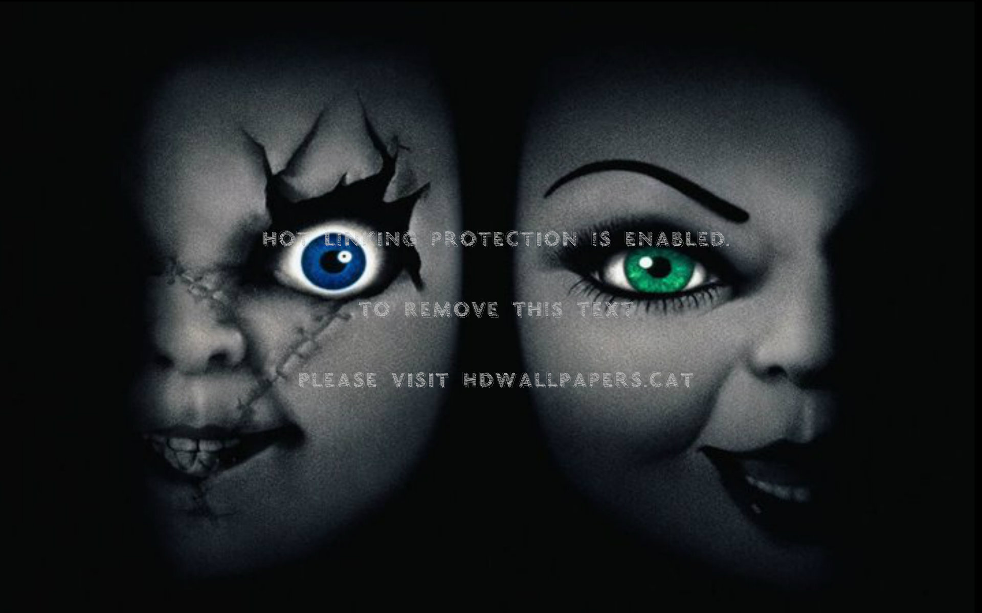 Chucky & Tiffany Childs Play Blue Eyes - Bride Of Chucky Movie Title - HD Wallpaper 