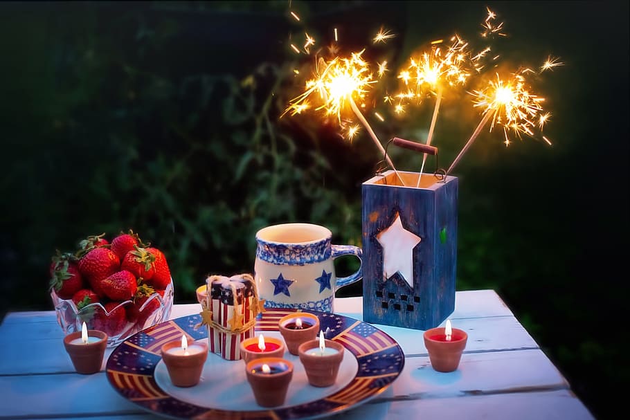 Still-life Photography Of Candles And Fire Crackers, - 4th Of July Bbq And Fireworks - HD Wallpaper 