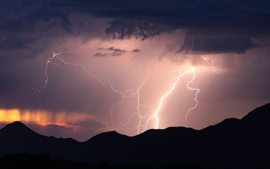 Lightning, Weather, Storm, Thunderstorm, Nature, Dark, - Thunderstorm - HD Wallpaper 