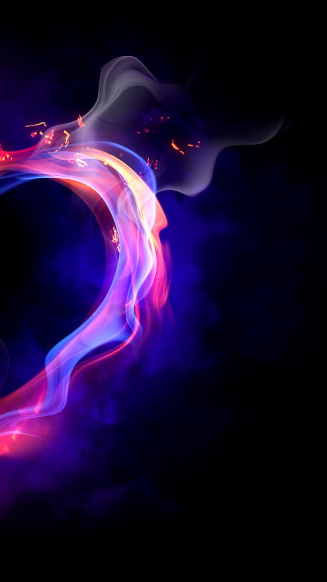 Fire Heart Iphone Wallpaper - Purple Heart On Fire - HD Wallpaper 