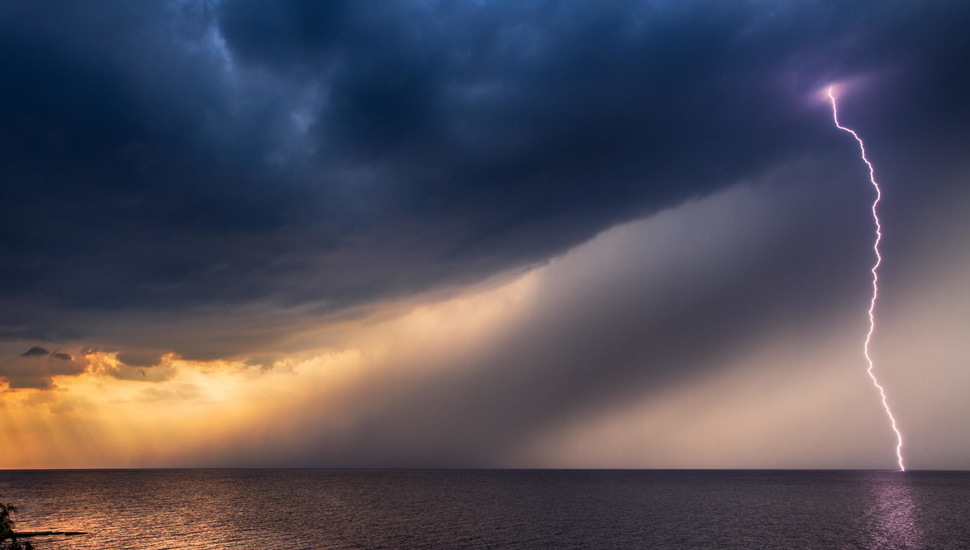 Nature, Sea, Lightning, The Storm Desktop Background - Lightning - HD Wallpaper 