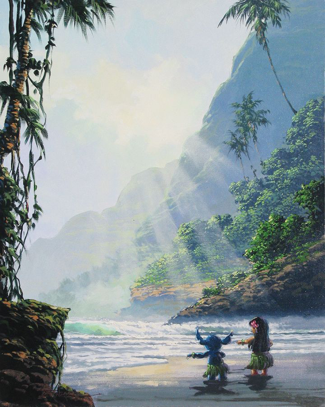 Lilo And Stitch Wallpaper Wp2406931 - Rodel Gonzalez Song At Sunset Stitch - HD Wallpaper 