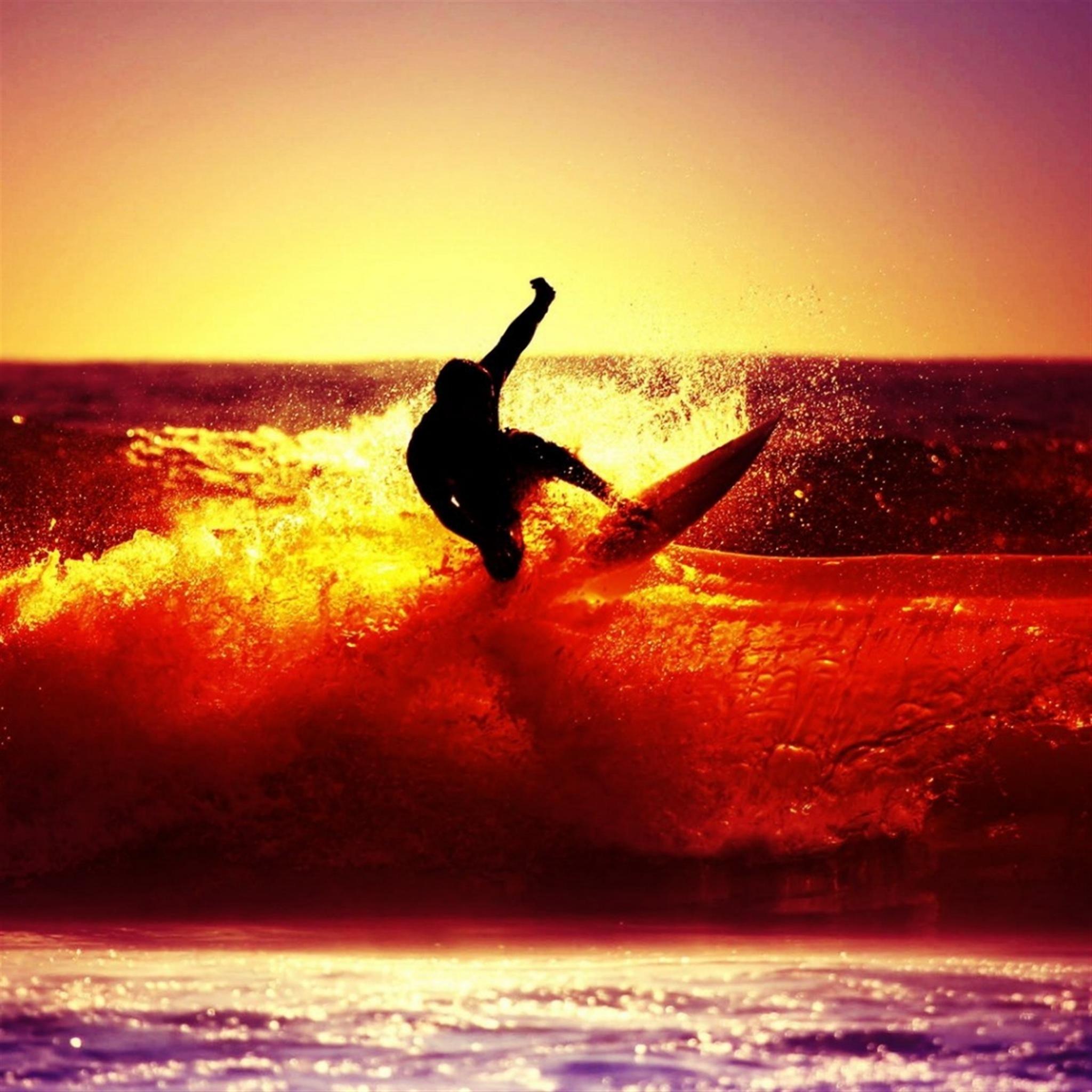 Surfing In The Sunset - HD Wallpaper 
