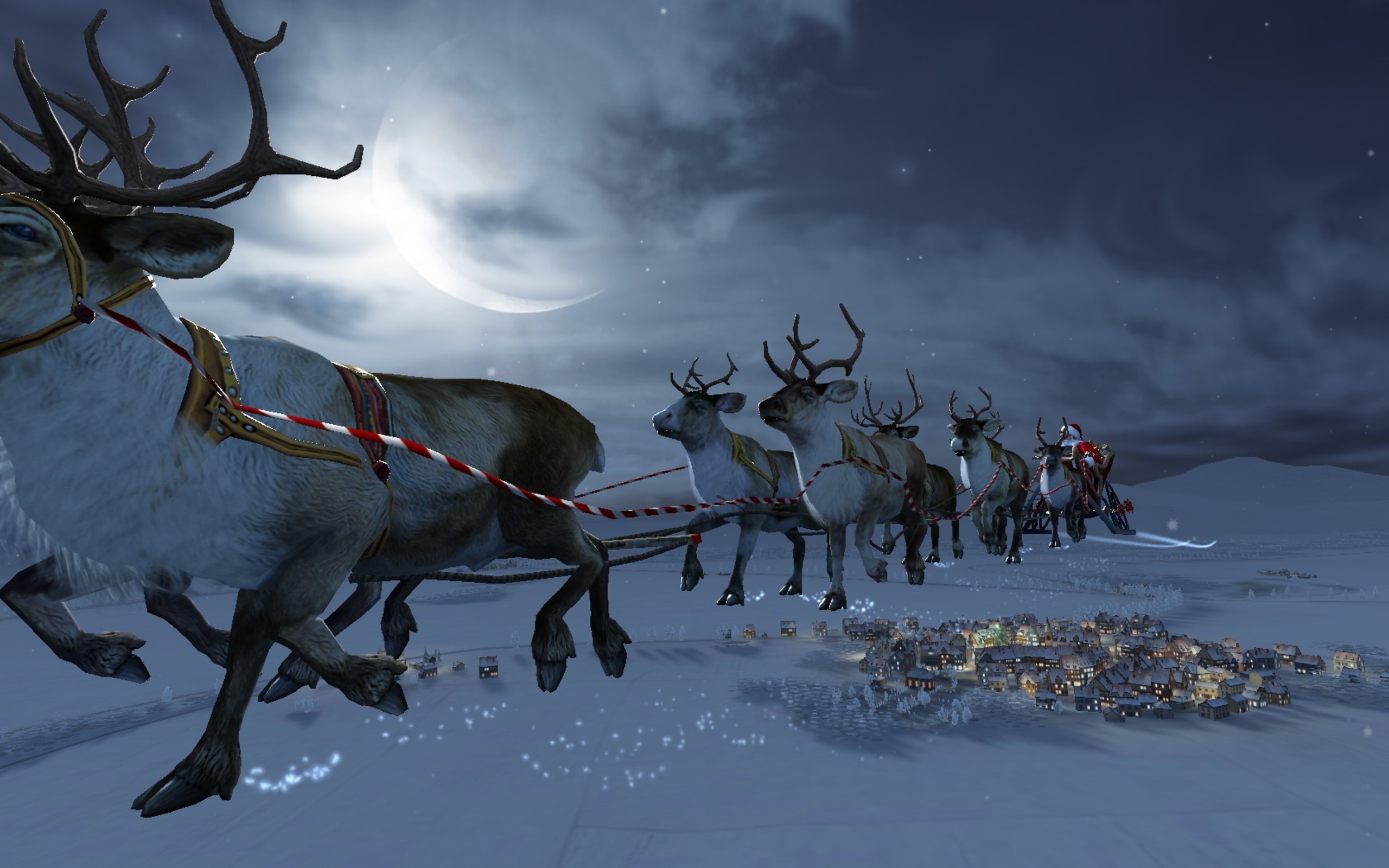 Christmas Reindeer Wallpaper Hd - HD Wallpaper 