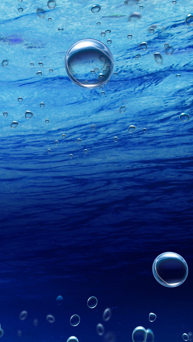 Blue Underwater Bubbles - HD Wallpaper 