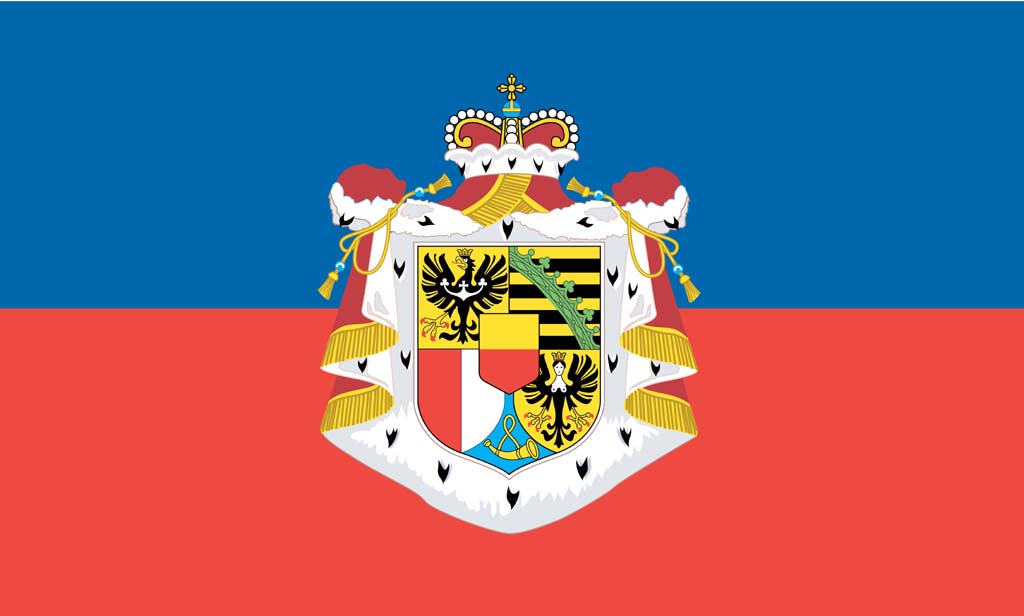 Blue Red Flag With Crown - HD Wallpaper 