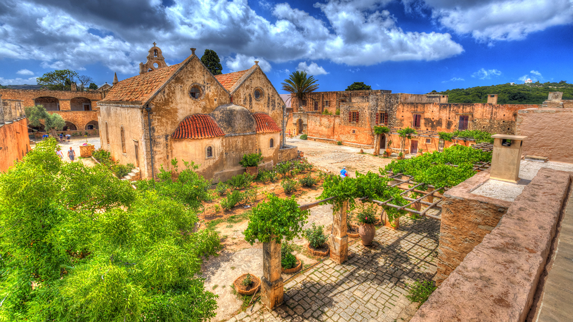 Arkadi Monastery - HD Wallpaper 