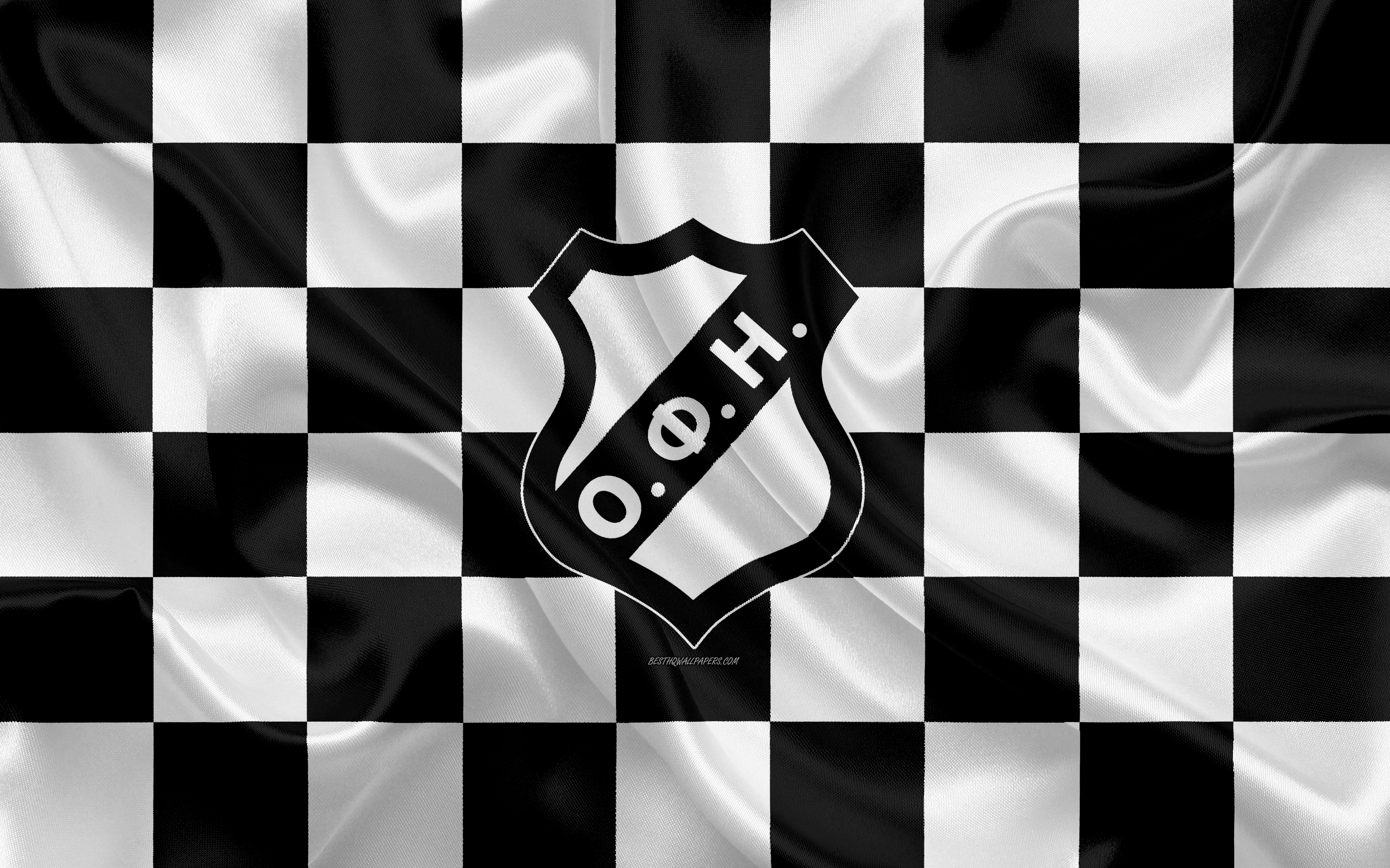 Ofi Fc, 4k, Logo, Creative Art, Black And White Checkered - Ofi Crete Fc - HD Wallpaper 