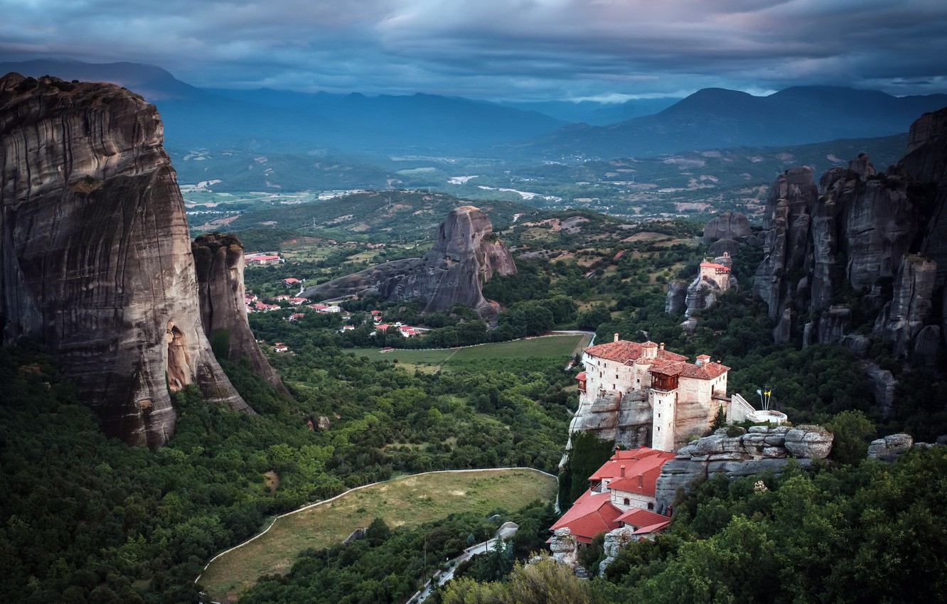 Photo Wallpaper Greece, Meteora, Kalampaka, Thessaly - Meteora - HD Wallpaper 