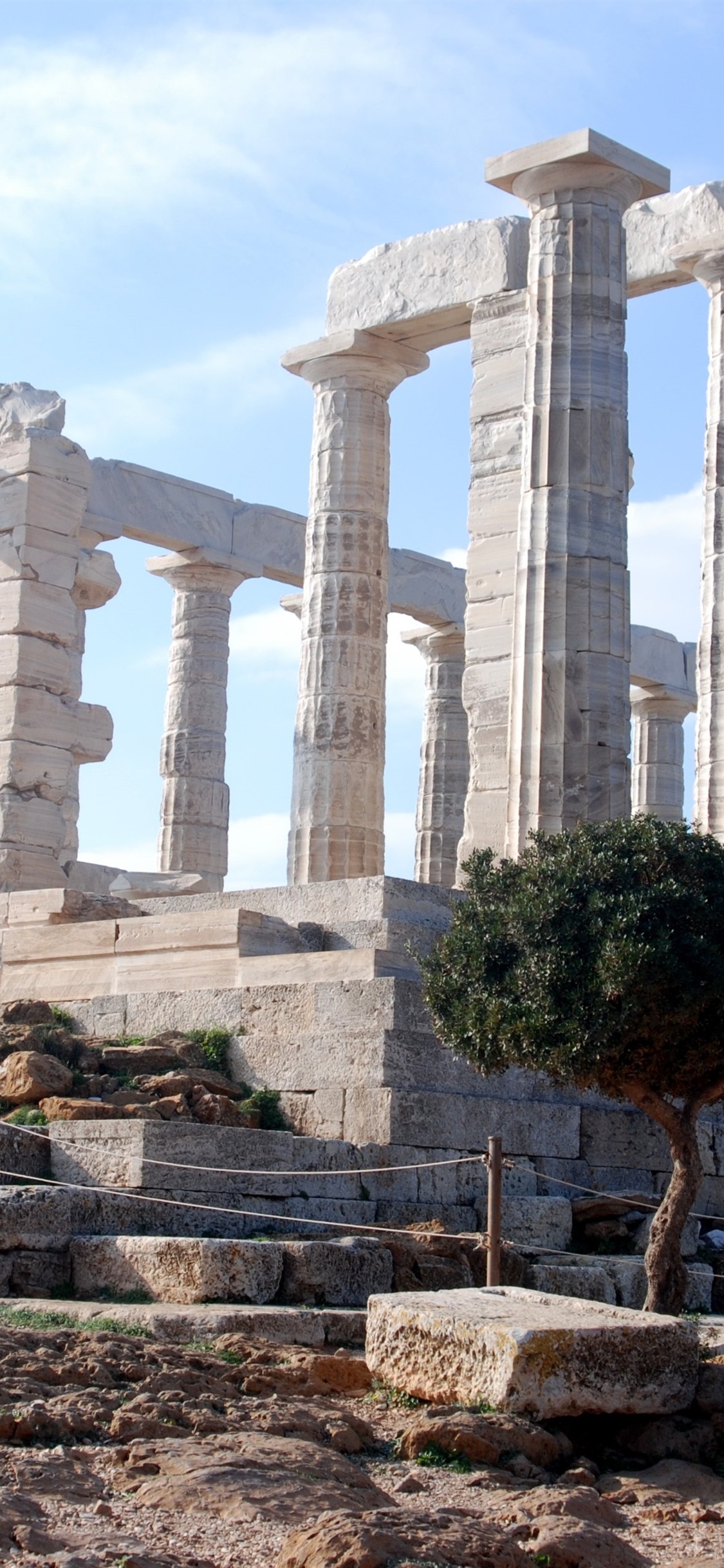 Iphone Wallpaper Greece, Palace, Ruins, Stone Pillars - Temple Of Poseidon - HD Wallpaper 