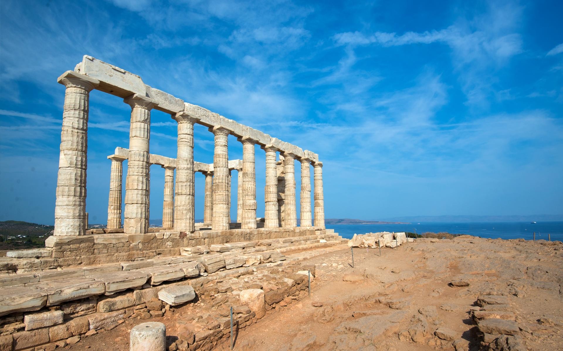 Greek Ruins Wallpaper By Hd Wallpapers Daily 
 Data-src - Temple Of Poseidon - HD Wallpaper 