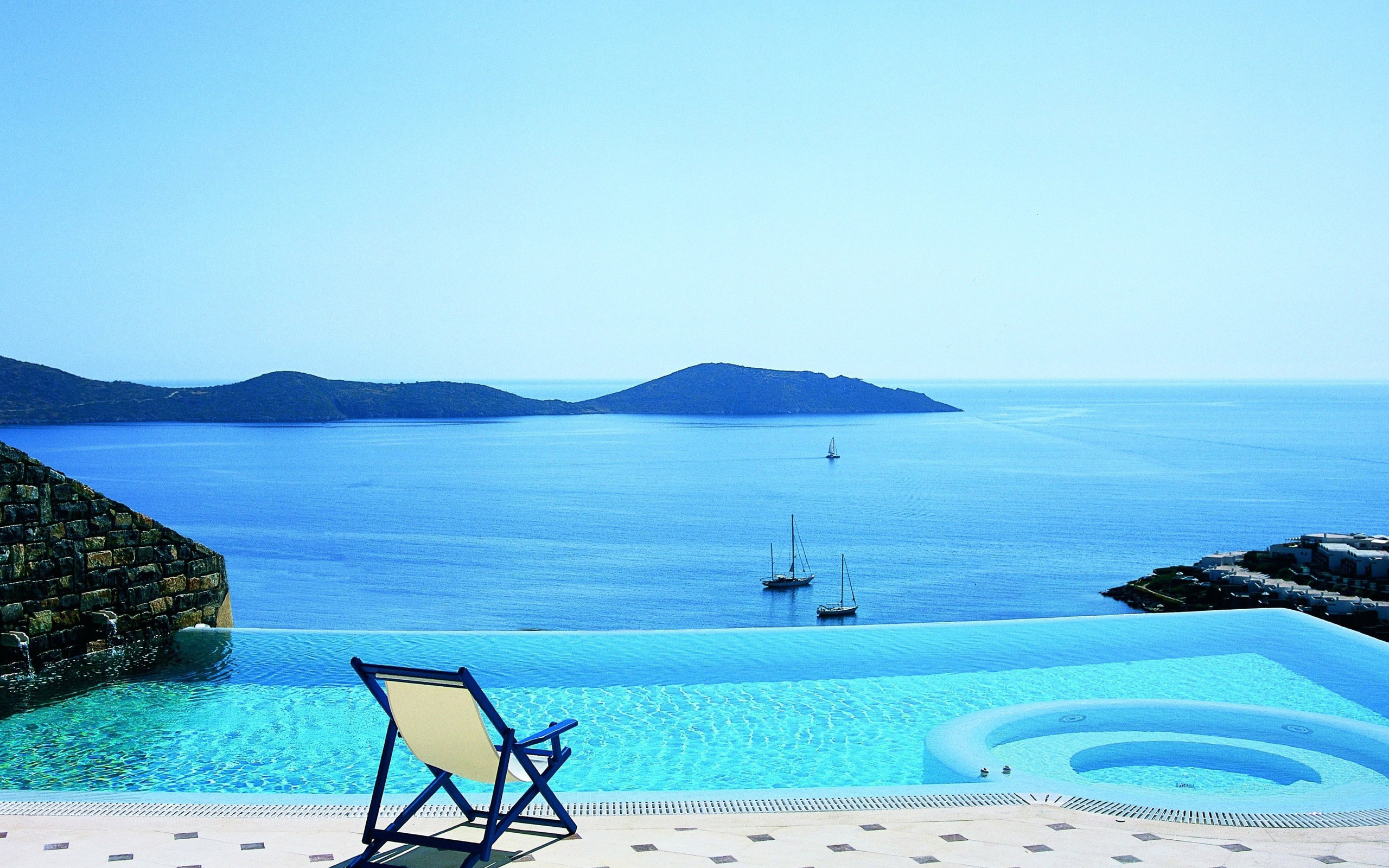 Hotel Pool View Elounda Crete Greece - Greece Hotel - HD Wallpaper 