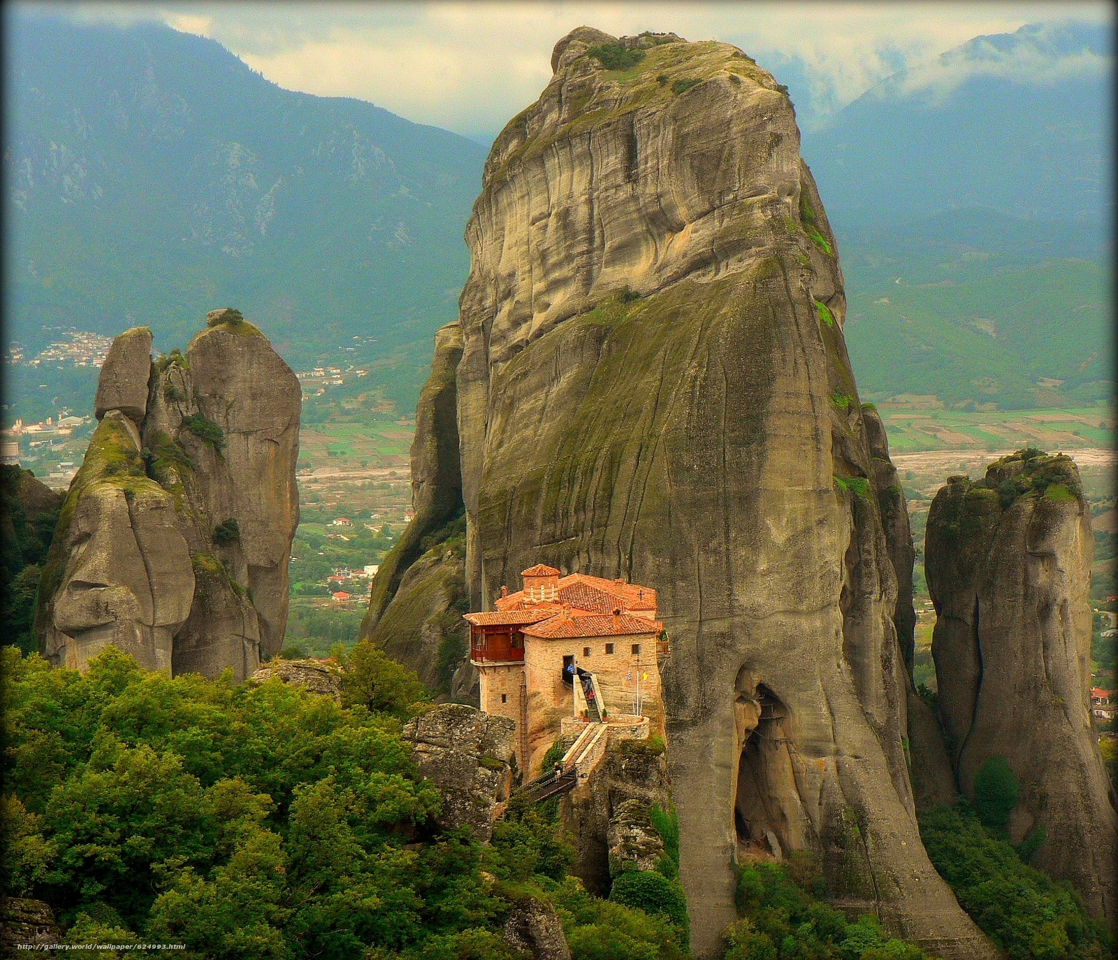 Download Wallpaper Griechenland, Meteora Kloster, Landscape - Meteora - HD Wallpaper 