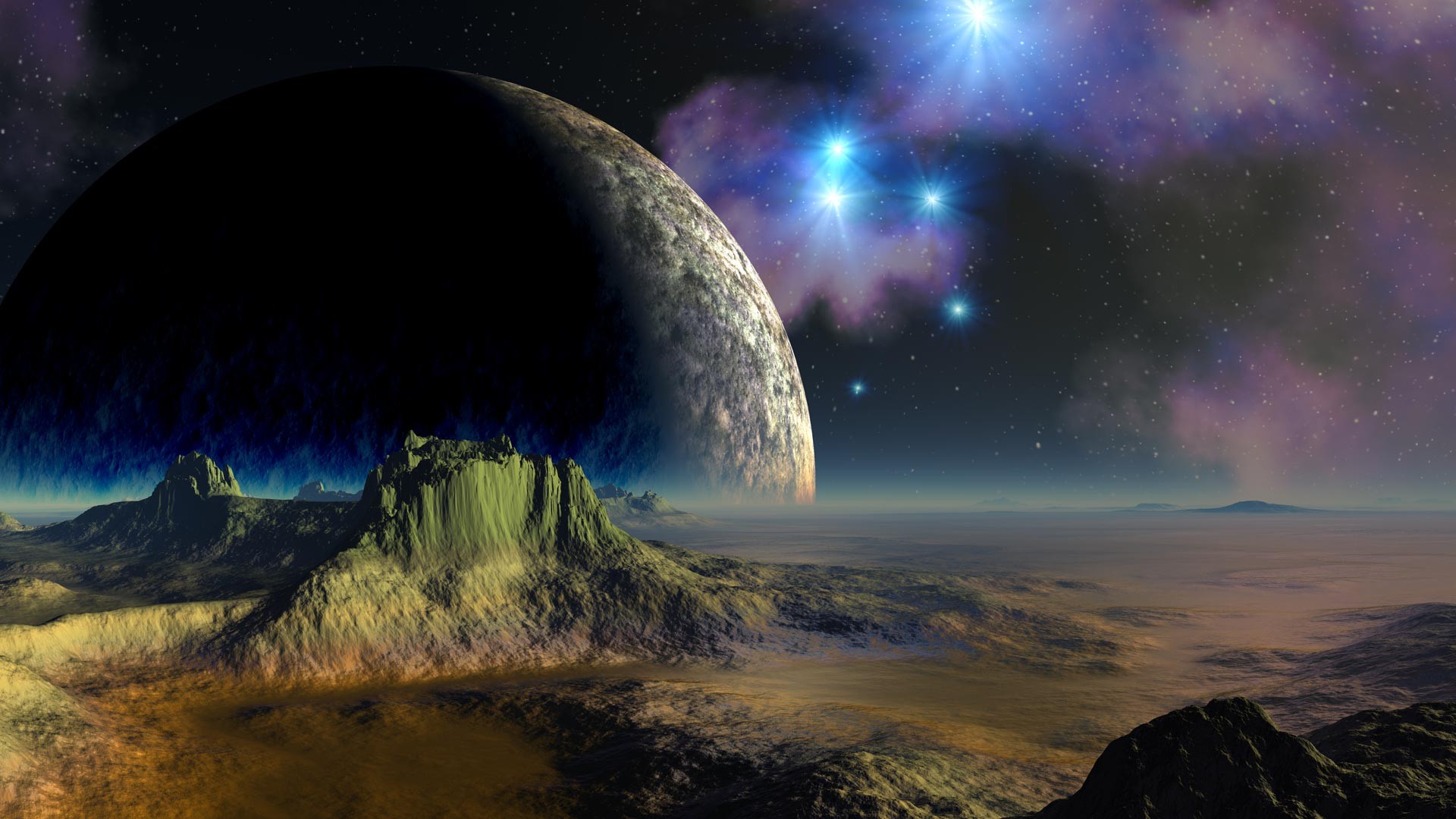 Space Moon Background Hd - HD Wallpaper 