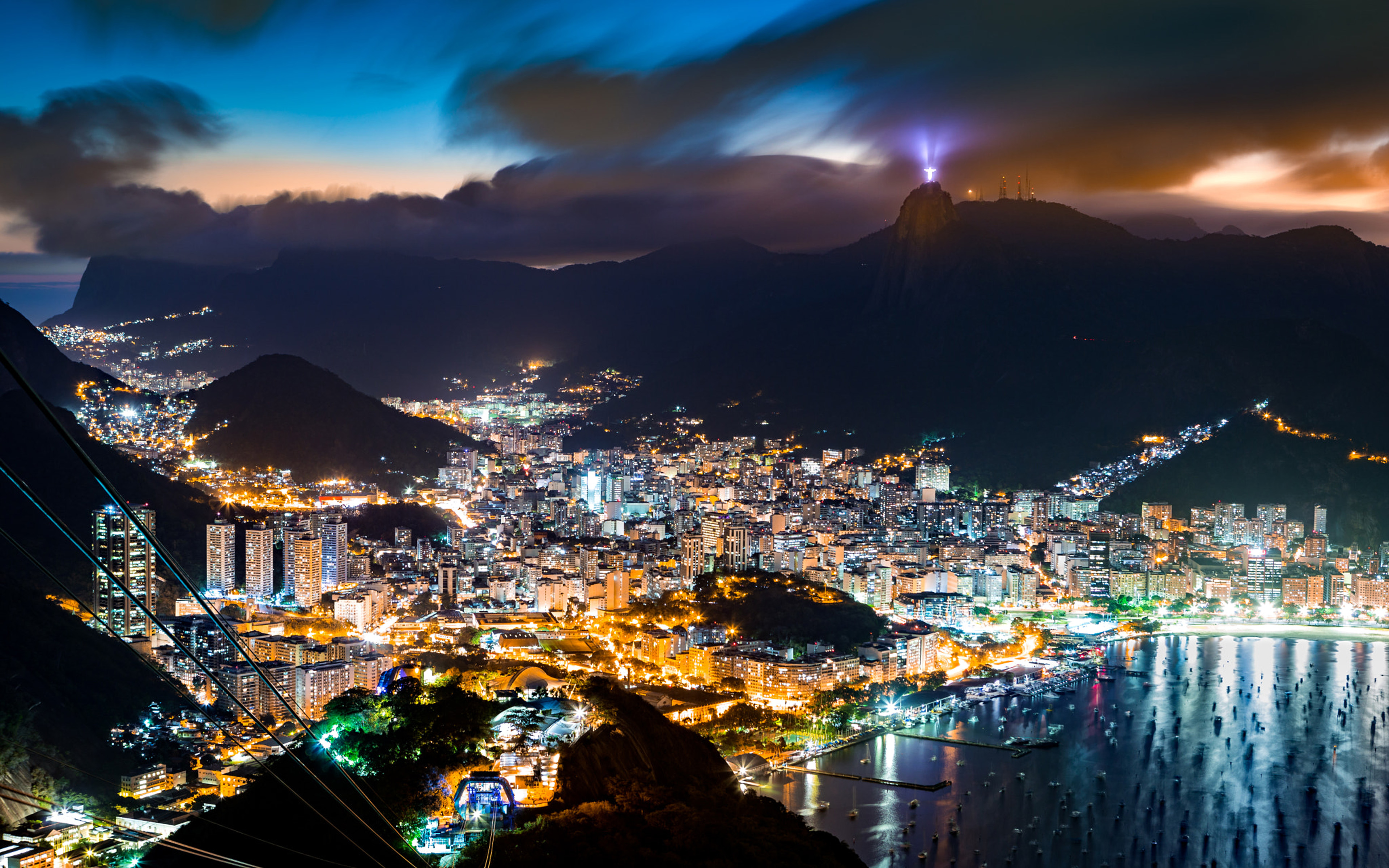Rio De Janeiro Nacht - HD Wallpaper 