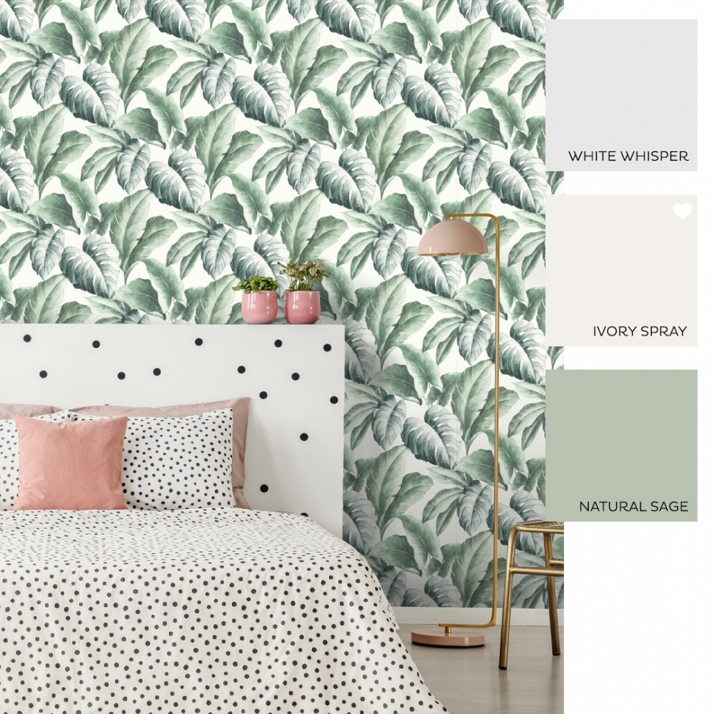 Leaf Wallpaper Bedroom - HD Wallpaper 