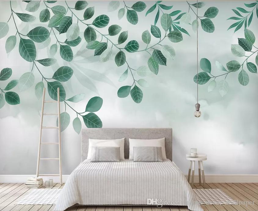 Leaves Wall Painting - HD Wallpaper 