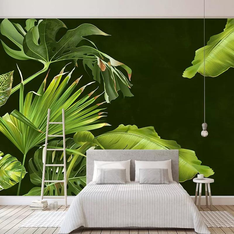 Banana Leaves Wall Mural Bedroom - HD Wallpaper 