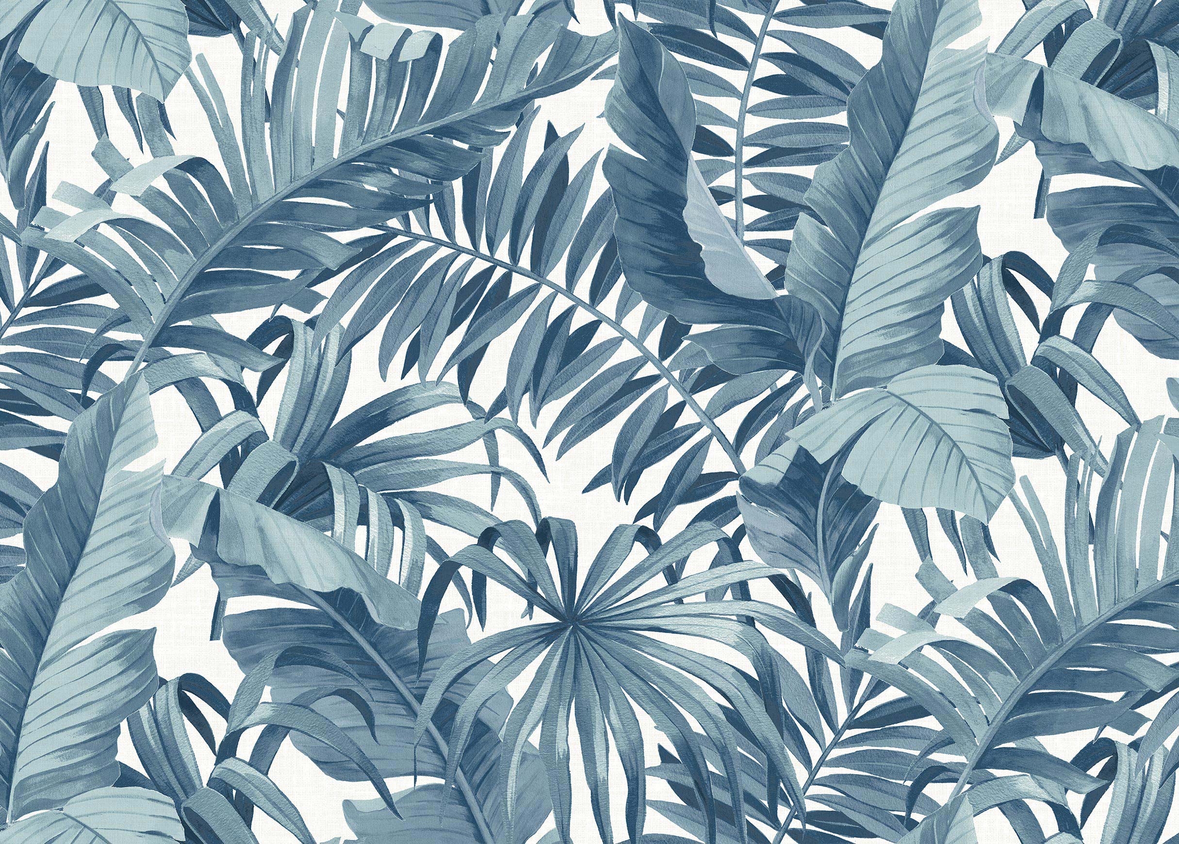 Alfresco Navy Palm Leaf - HD Wallpaper 