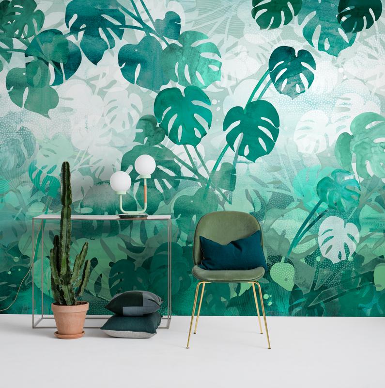 Interior Image Of The Monstera Wallpaper From Mr Perswall - Pc Monstera - HD Wallpaper 