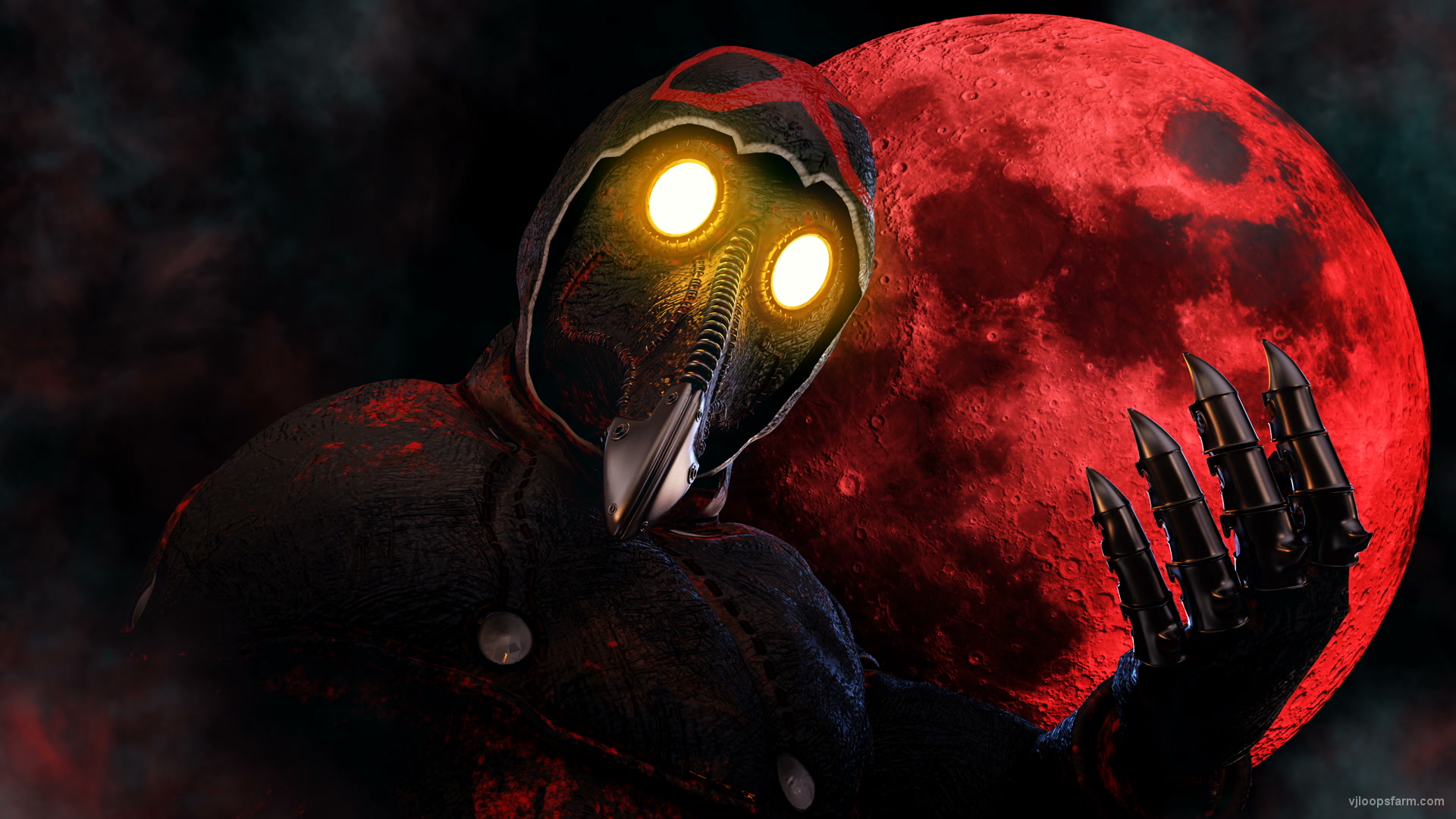 Idle Scarry Fingers By Moon Plague Doctor Video Wallpaper - Plague Doctor Wallpaper 4k - HD Wallpaper 
