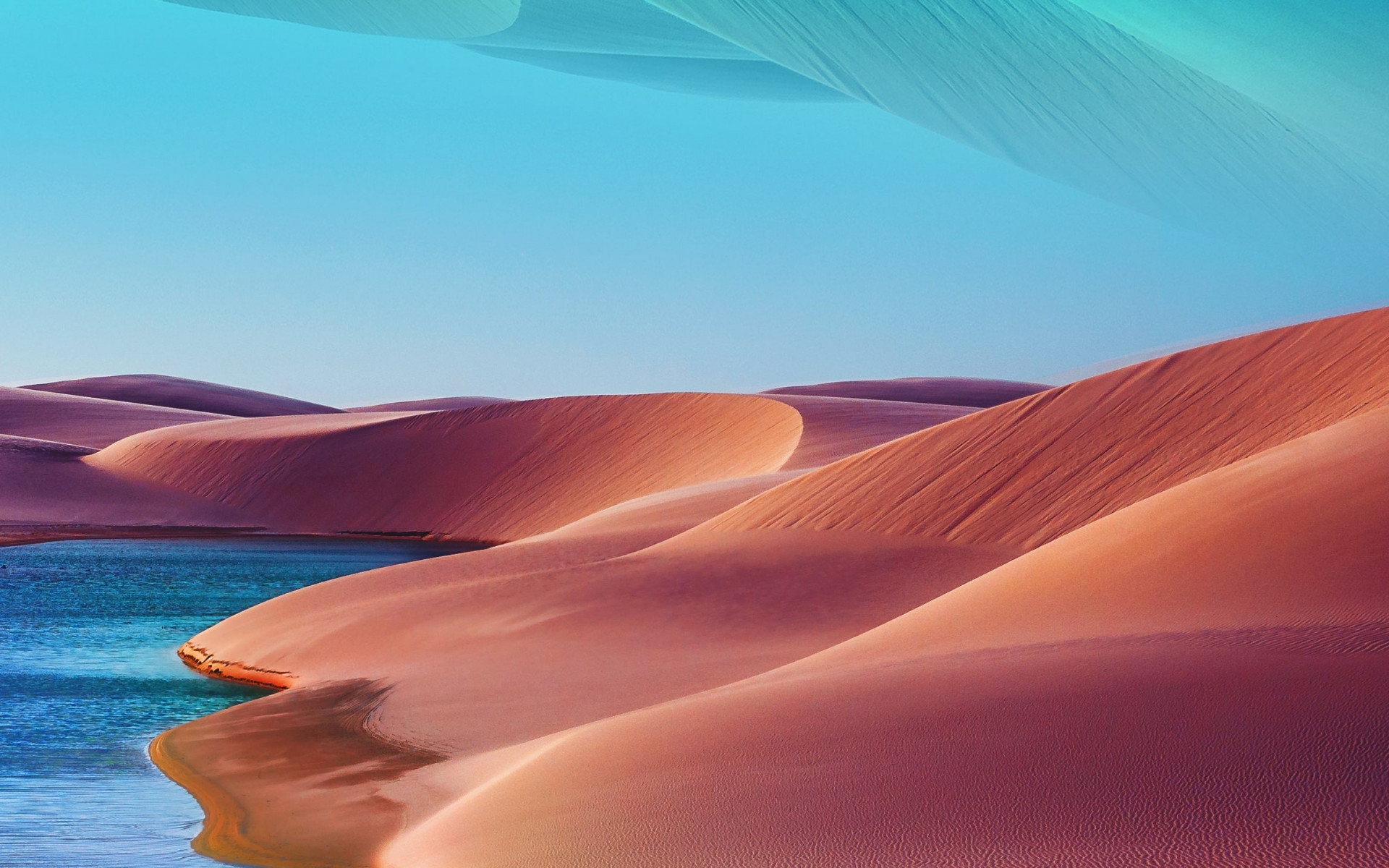 Desert Dunes, Lake, Blue Sky, Hot Day Wallpaper - 4k Uhd Desert Sunset - HD Wallpaper 