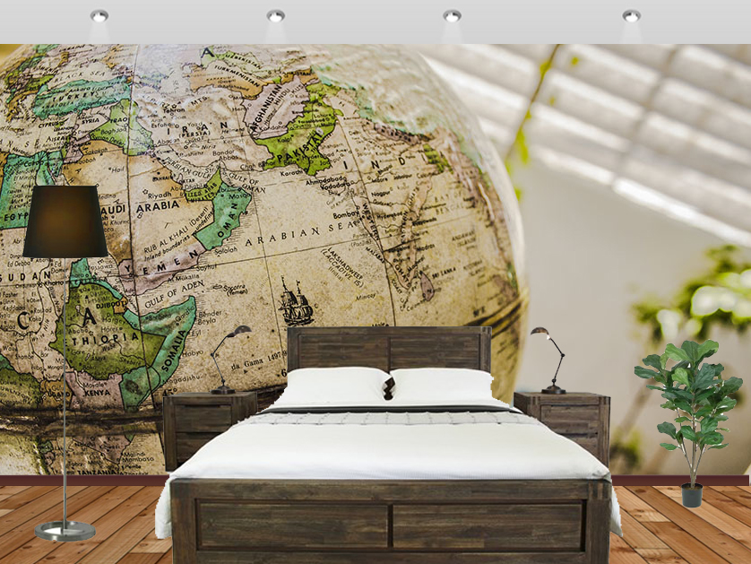 Maps Wall Mural An Old Globe With World Map Wallpaper - Geography - HD Wallpaper 