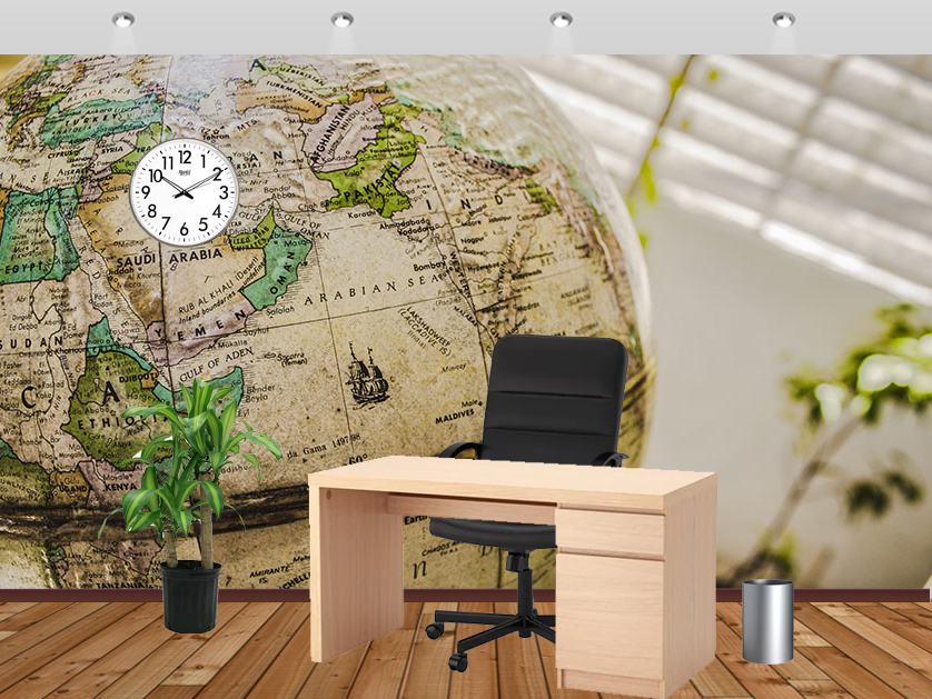 Maps Wall Mural An Old Globe With World Map Wallpaper - Geography - HD Wallpaper 