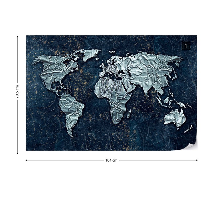 Modern 3d World Map Wallpaper Mural - World Map Wallpaper 3d - HD Wallpaper 